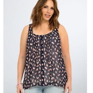 Torrid Chiffon Popsicle Print Tulip Back Tank Size 1X